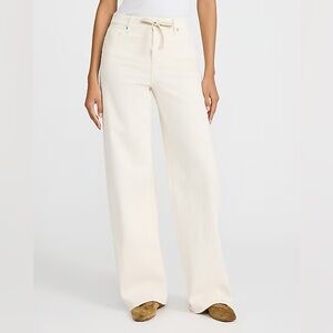 Express Women's Cream Wide-Leg Jeans